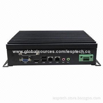 Fanless Industrial Computer, On-board 1GB Memory/N450 CPU, 4xCOM/6xUSB/2xGLAN, 12V DC-in